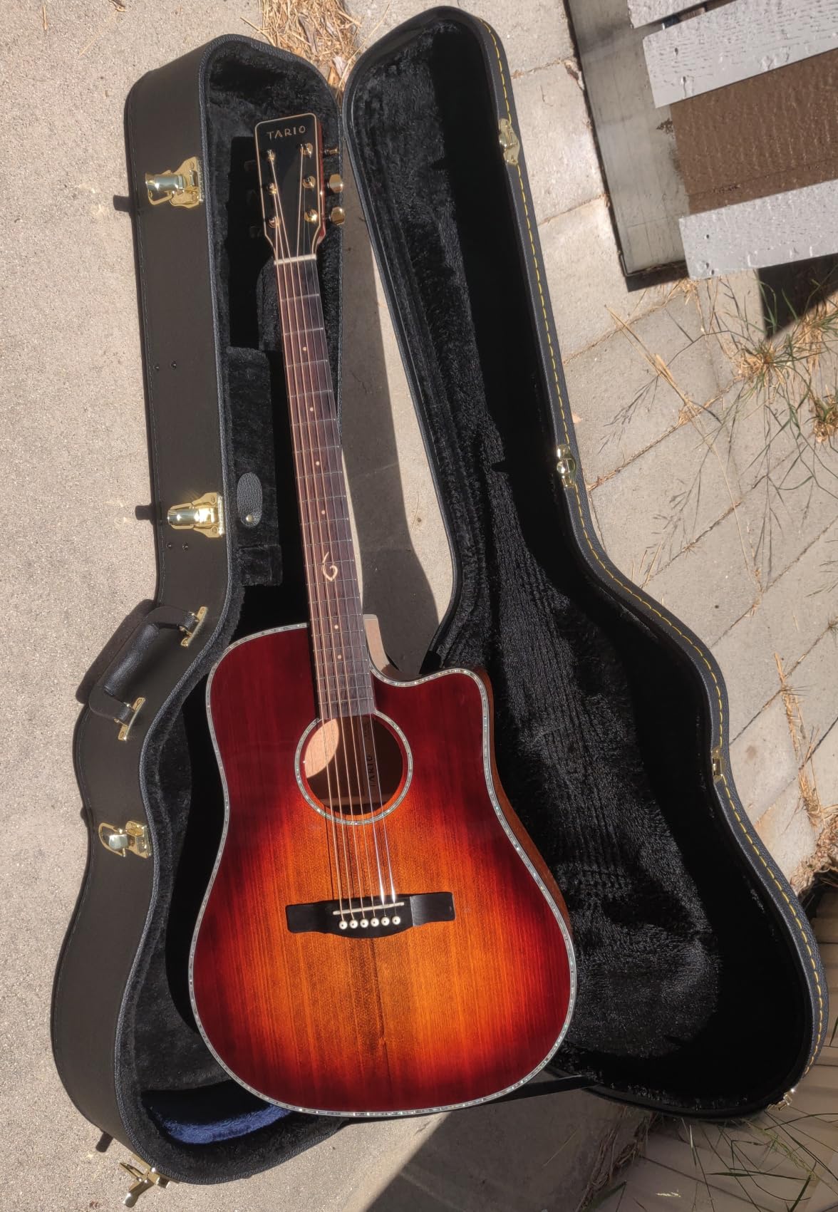 TARIO 41'' Acoustic All Solid WOOD Guitar Solid A+Sitka Spruce Top Solid Mahogany Back and Sides Mahogany Neck Rosewood Fretboard Including a Gig bag, High Gloss customer photo 1