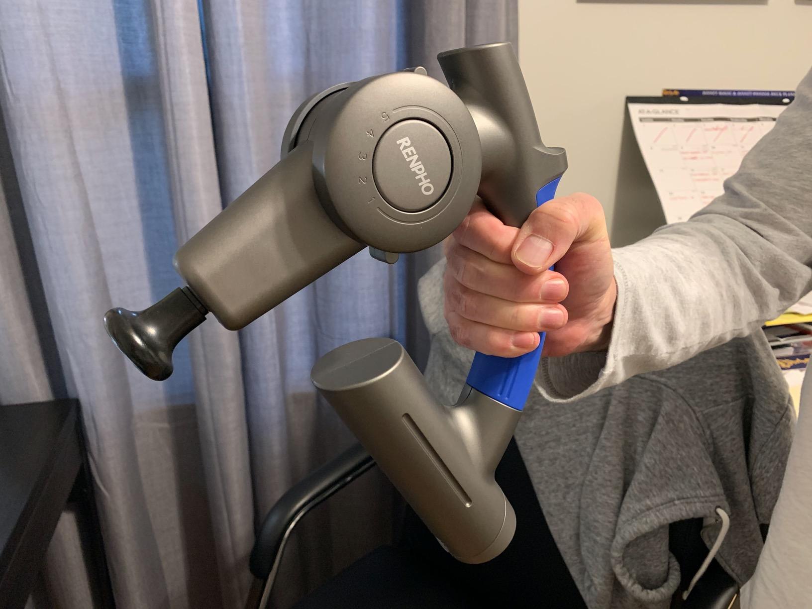 RENPHO Active Massage Gun, Deep Tissue Percussion Back Massager | Neck Massager, FSA Eligible, Portable Handheld Massager with 5 Speeds, HSA, 5 Attachments, Gifts for Men Women, Blue customer photo 2