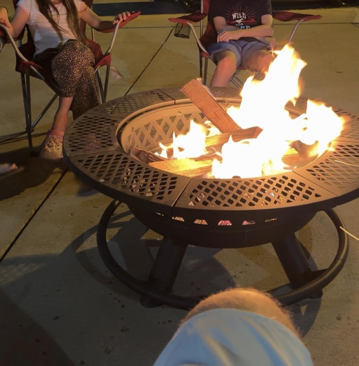 Panovue 47 Inch Outdoor Wood Burning Fire Pit with 2 Grills Extra Large customer photo 1