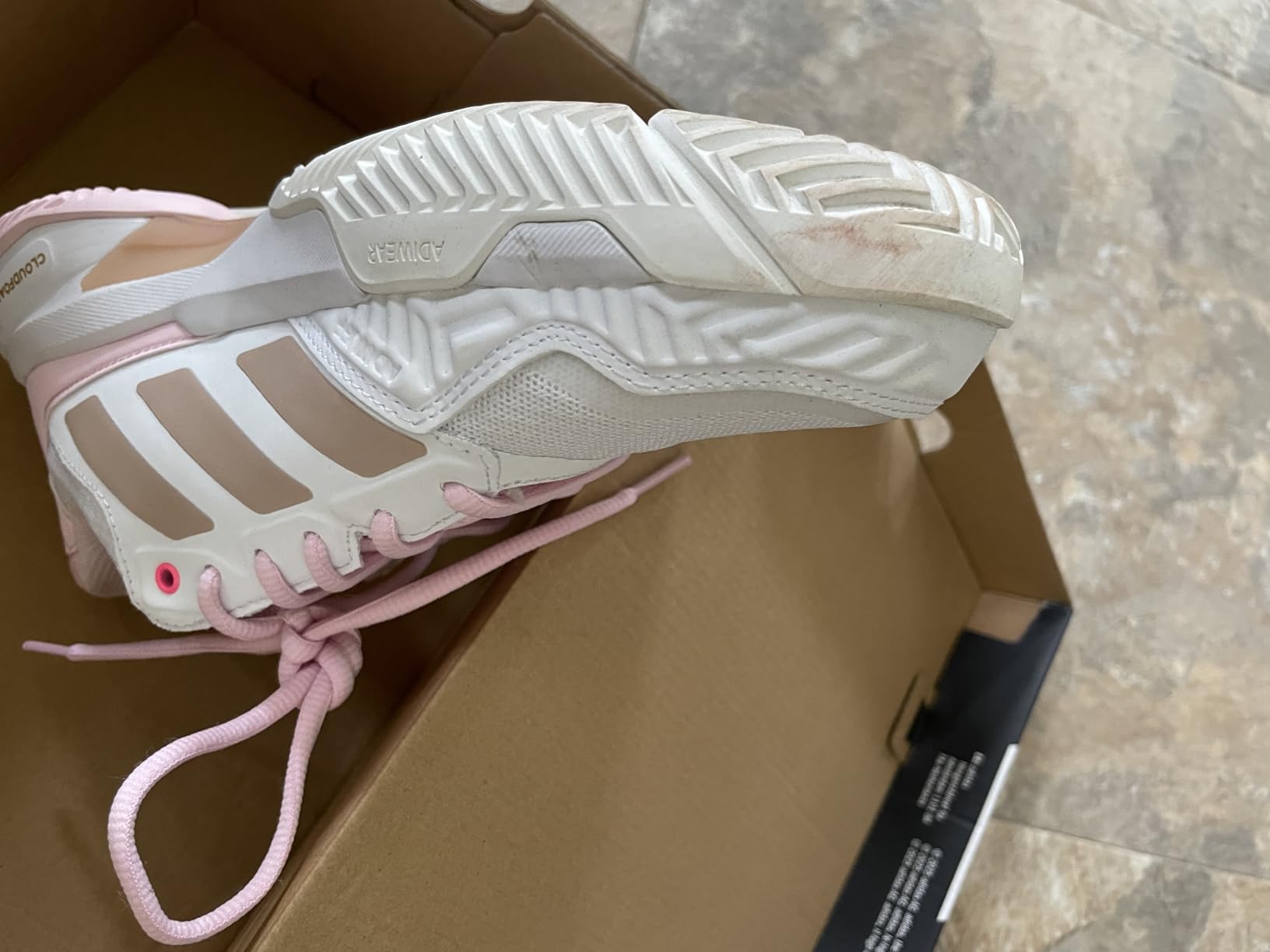 adidas Womens Courtjam Control 3 Tennis Sneakers Shoes - White | Tennis Shoes customer photo 2