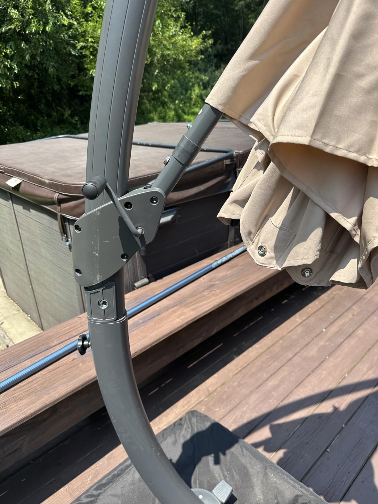 Aoxun 11 FT Cantilever Umbrella, Patio Large Aluminum Offset Umbrella Windproof with 360°Rotation, Heavy Duty Frame for Outdoor, Pool, Deck and Garden customer photo 2