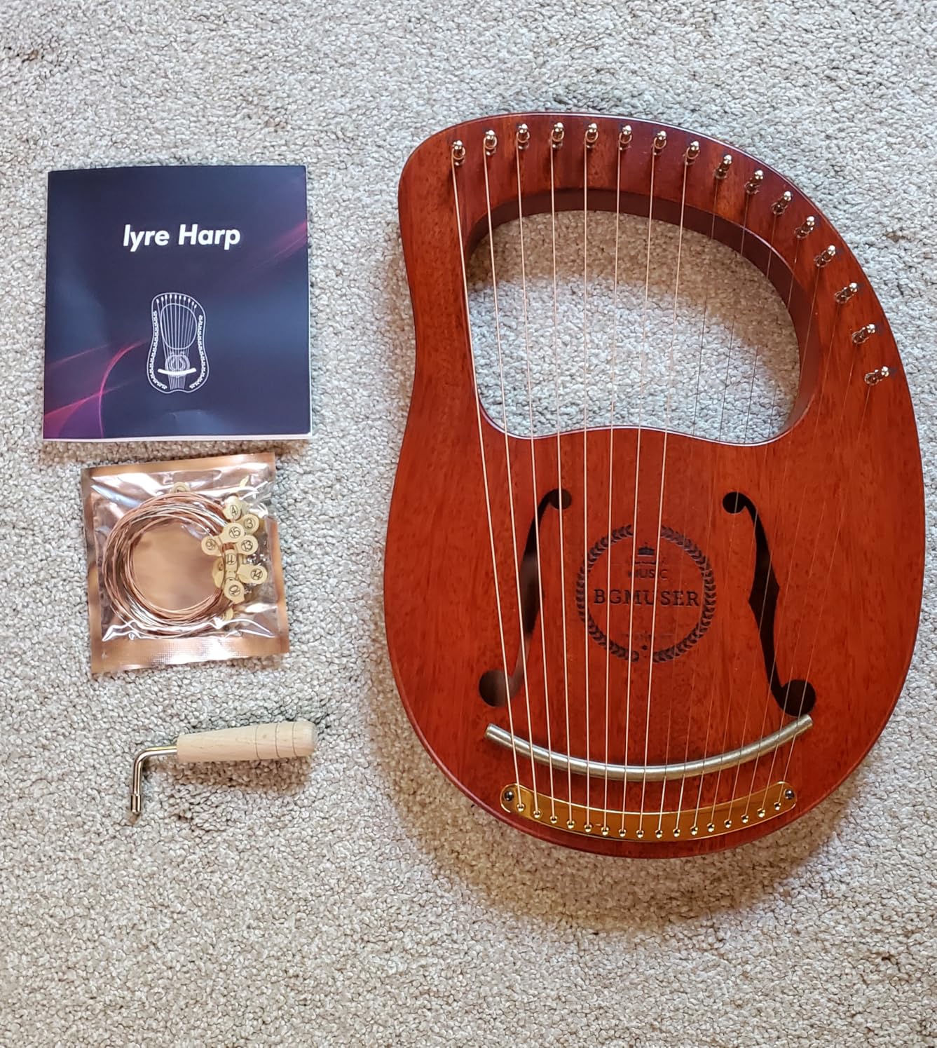 Lyre Harp 7 Strings Mini Harp Instrument Gift for Adult Beginner customer photo 1