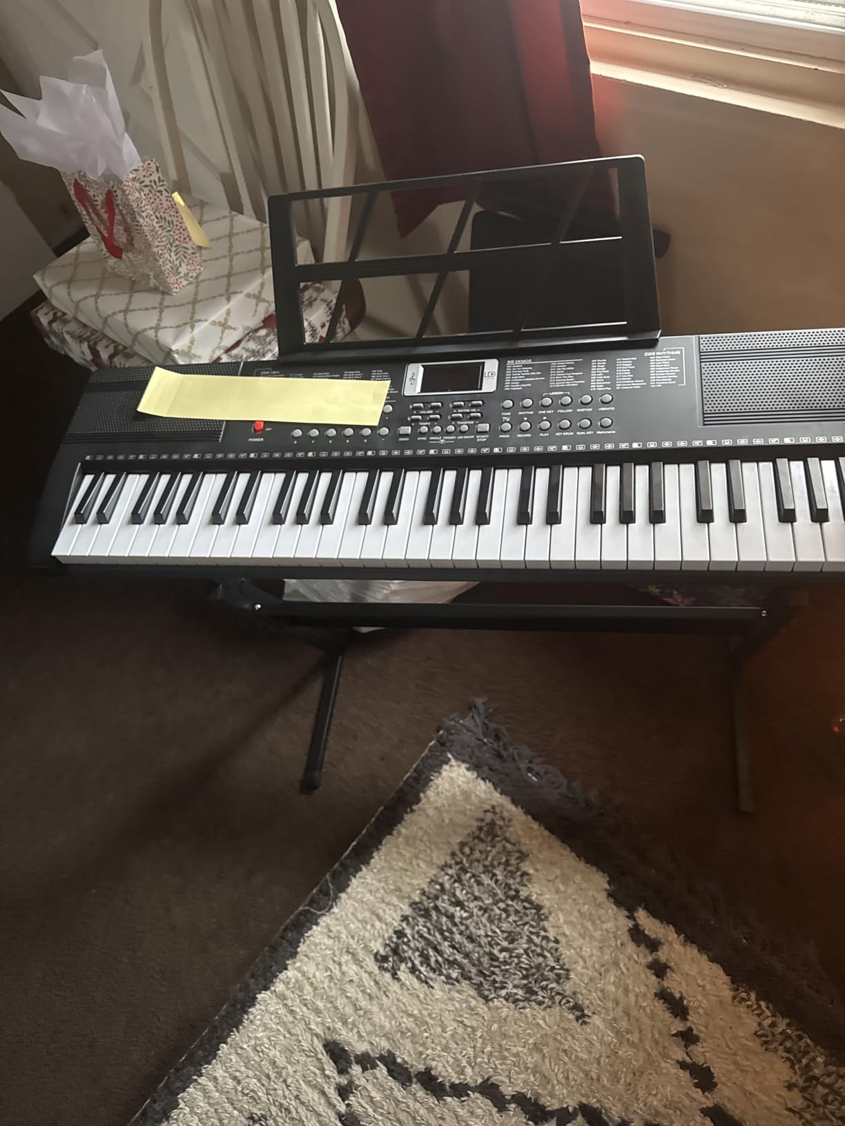Ktaxon 61 Key Keyboard Piano Electric Keyboard with Lighted Keys | Electric Piano Set with Headphones, Microphone, Music Rest, Power Adapter, Stand, Piano Bench, Stickers & Manual (Full-Black) customer photo 2