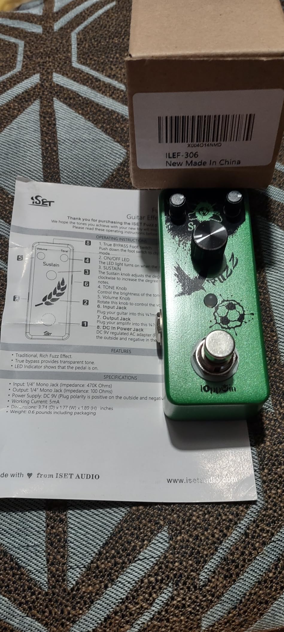 Fuzz Buff Guitar Effect Pedal - Legendary Sweet Fuzz Tone, Metal Enclosure, True Bypass, Mini Size (DC 9V) customer photo 1