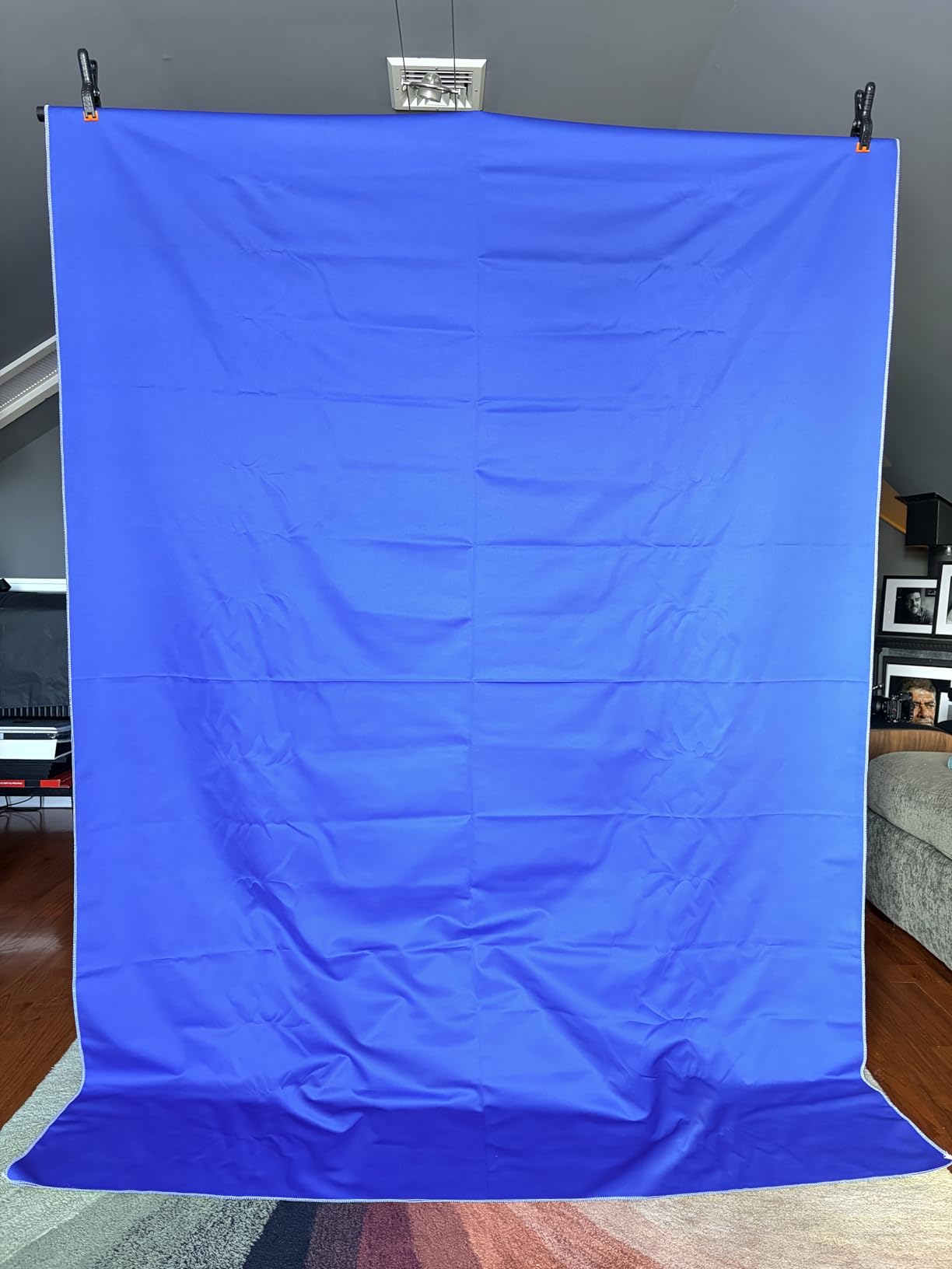 EMART Blue Green Screen Backdrop Kit, 5x6.5ft Portable T-Shape customer photo 1