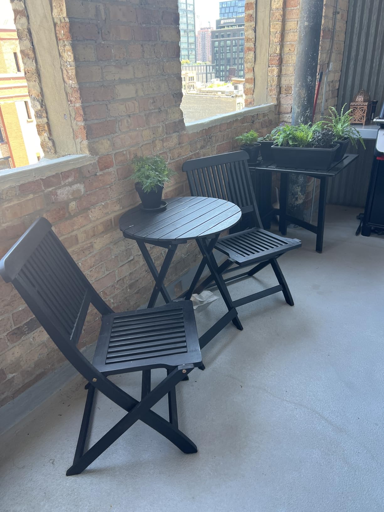 Best Choice Products 3-Piece Acacia Wood Bistro Set, Folding Patio Furniture for Backyard, Balcony, Deck w/ 2 Chairs, Round Coffee Table, Teak Finish - Olive customer photo 2