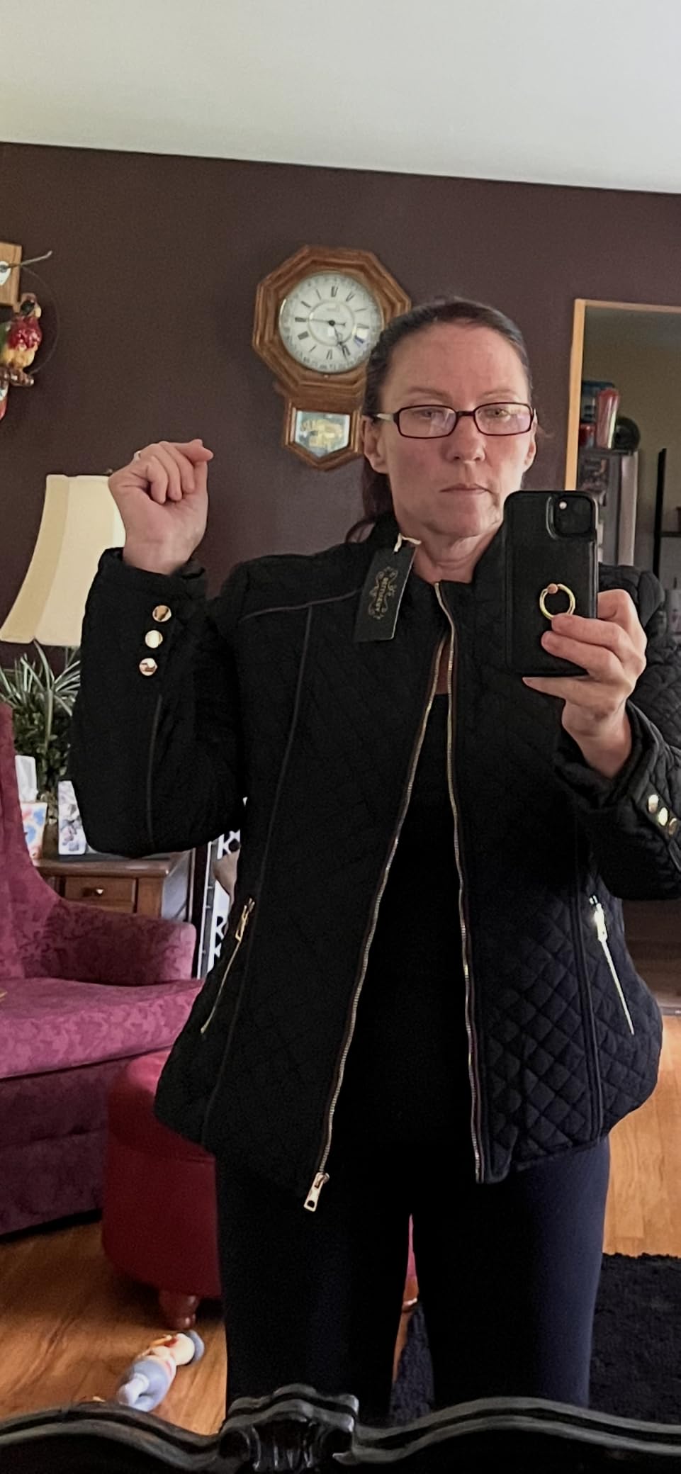 Bellivera Women's Fleece-Lined Diamond Quilted Puffer Jacket Winter Coat customer photo 2