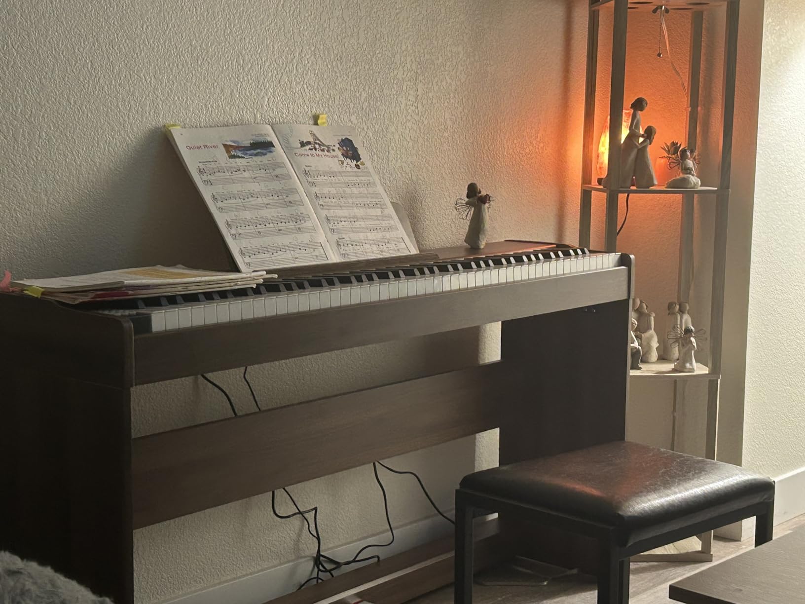 STRICH Digital Piano 88 Keys, Hammer-Action Weighted Keyboard, Full size Electric Piano Keyboard with Furniture Stand, 25Wx2 Speakers, Supports USB-MIDI/Wireless Connect, SDP-300W (Color Mahogany) customer photo 1