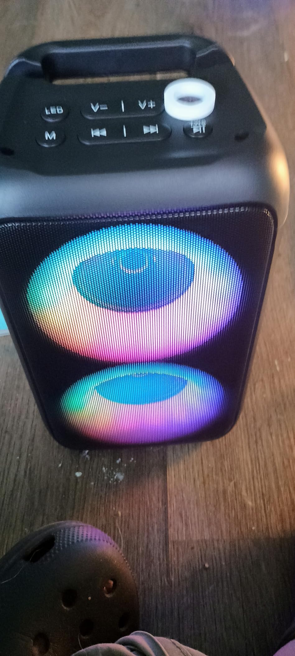 Bluetooth Speaker with 2 Wireless Microphones - Big Party Speaker for Adults Kids Karaoke with Lights - Portable Rechargeable Floorstanding Speakers Support TWS/AUX/USB/TF Card for Home Party Gift customer photo 2