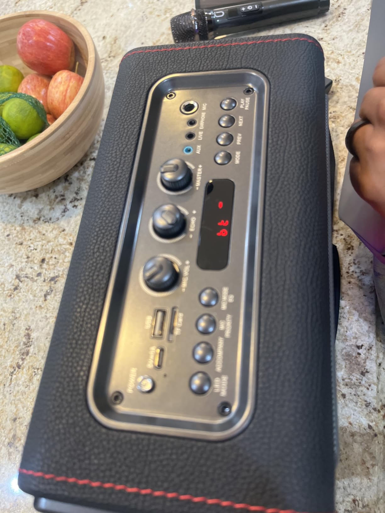 Karaoke Machine for Adults with 3 Wireless Microphones, 300W PA System | Pitch Correction, Bluetooth 5.3, Retro Leather Design, TV Connection, TWS Stereo and Live Performance Support customer photo 2
