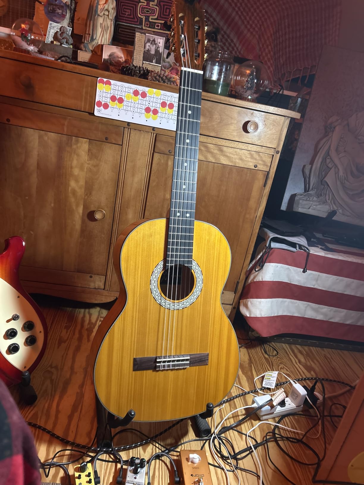WishMade Flamenco Acoustic Classical Nylon String Guitar Beginner Adult | Spruce top, cypress back and sides, pure acoustic for traditional flamenco, includes padded gig bag for stage practice customer photo 1