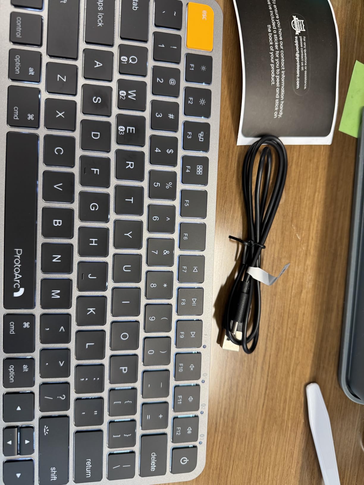 ProtoArc K90-A Backlit Bluetooth Keyboard for Mac/iPad, Space Gray | Compact Wireless Mac Keyboard, 78-Key, No Numpad, 3-Level White Led Backlight, Multi-Device, Low-Profile, Rechargeable customer photo 2