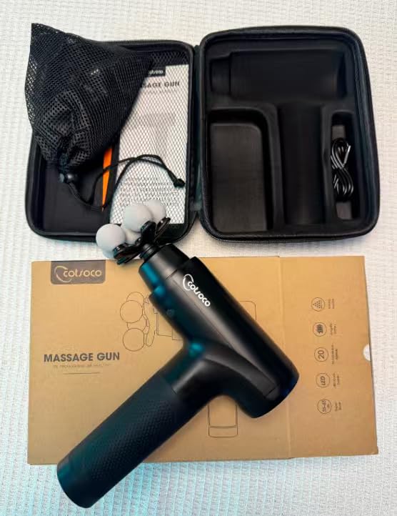 cotsoco Massage Gun Deep Tissue, Fathers Day Dad Gifts, Muscle Massage Gun with 9 Attachment Heads 20 Speeds & Silent Brushless Motor for Pain Relief, Handheld Percussion Back Massager Gun customer photo 1