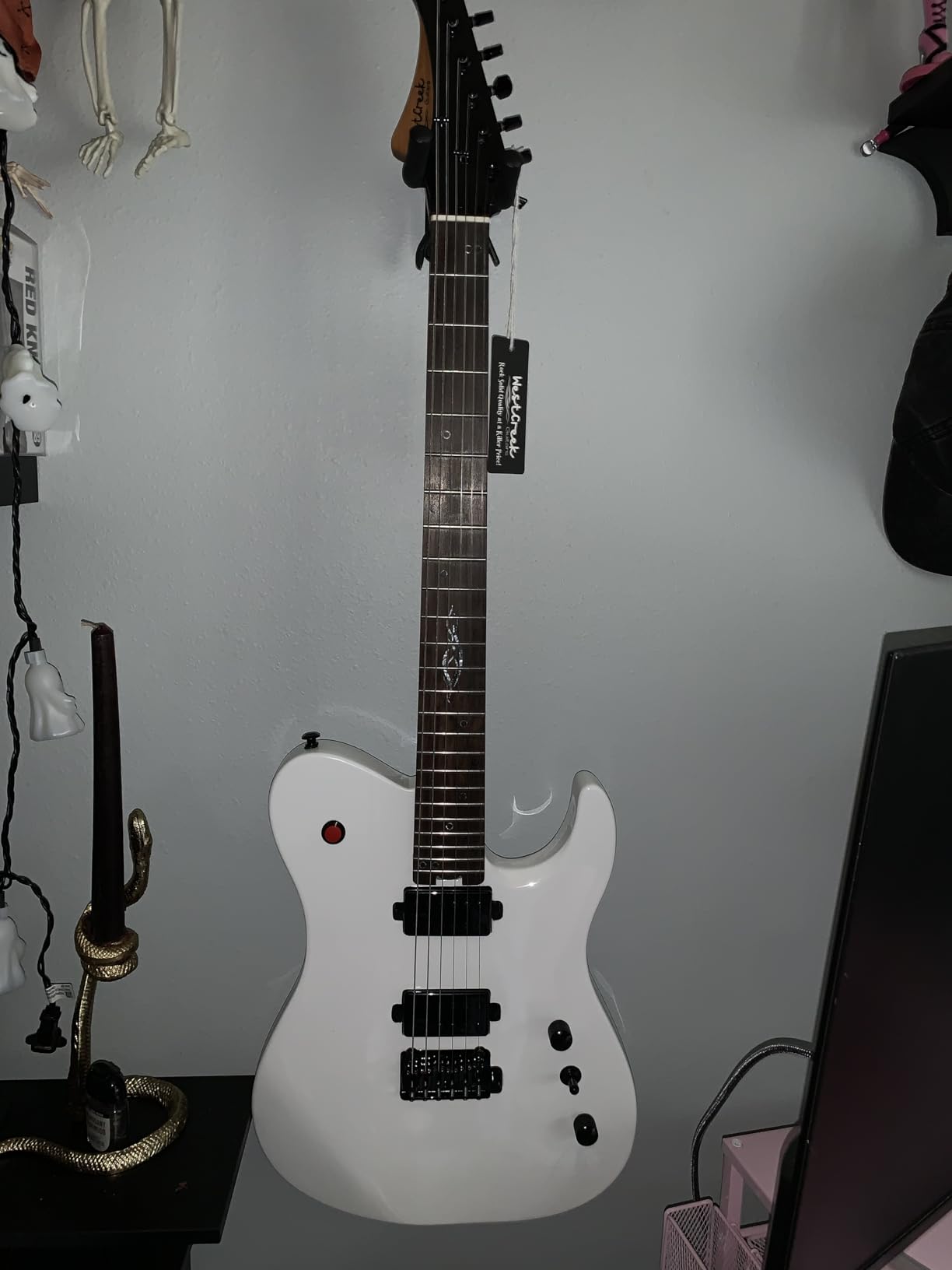 WestCreek Helyx Solid Body Electric Guitar | Mahogany Body, Stainless Steel Frets, Roasted Maple Neck, Rosewood Fretboard, Bone Nut, 24 Frets (Matte Black) customer photo 2