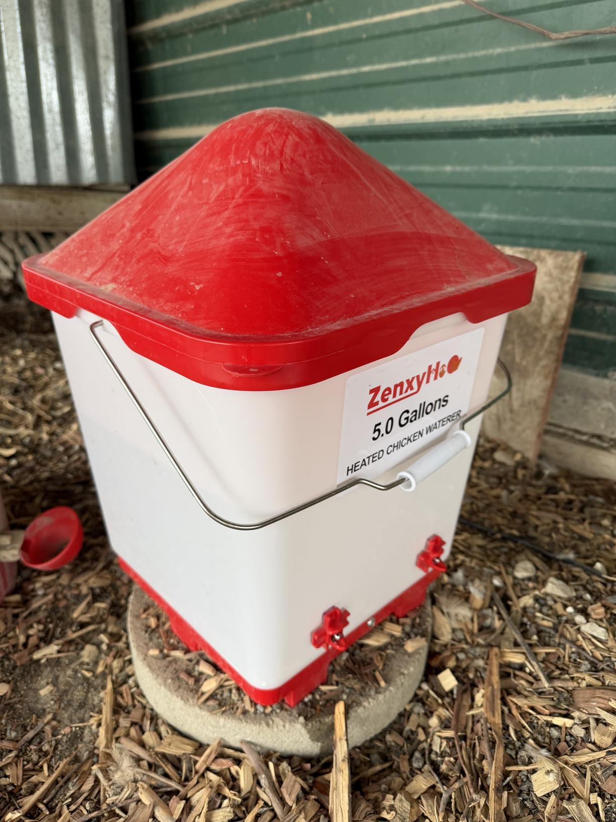 5.0 Gal Heated Chicken Waterer Bucket with 4 Horizontal Water Nipples customer photo 2