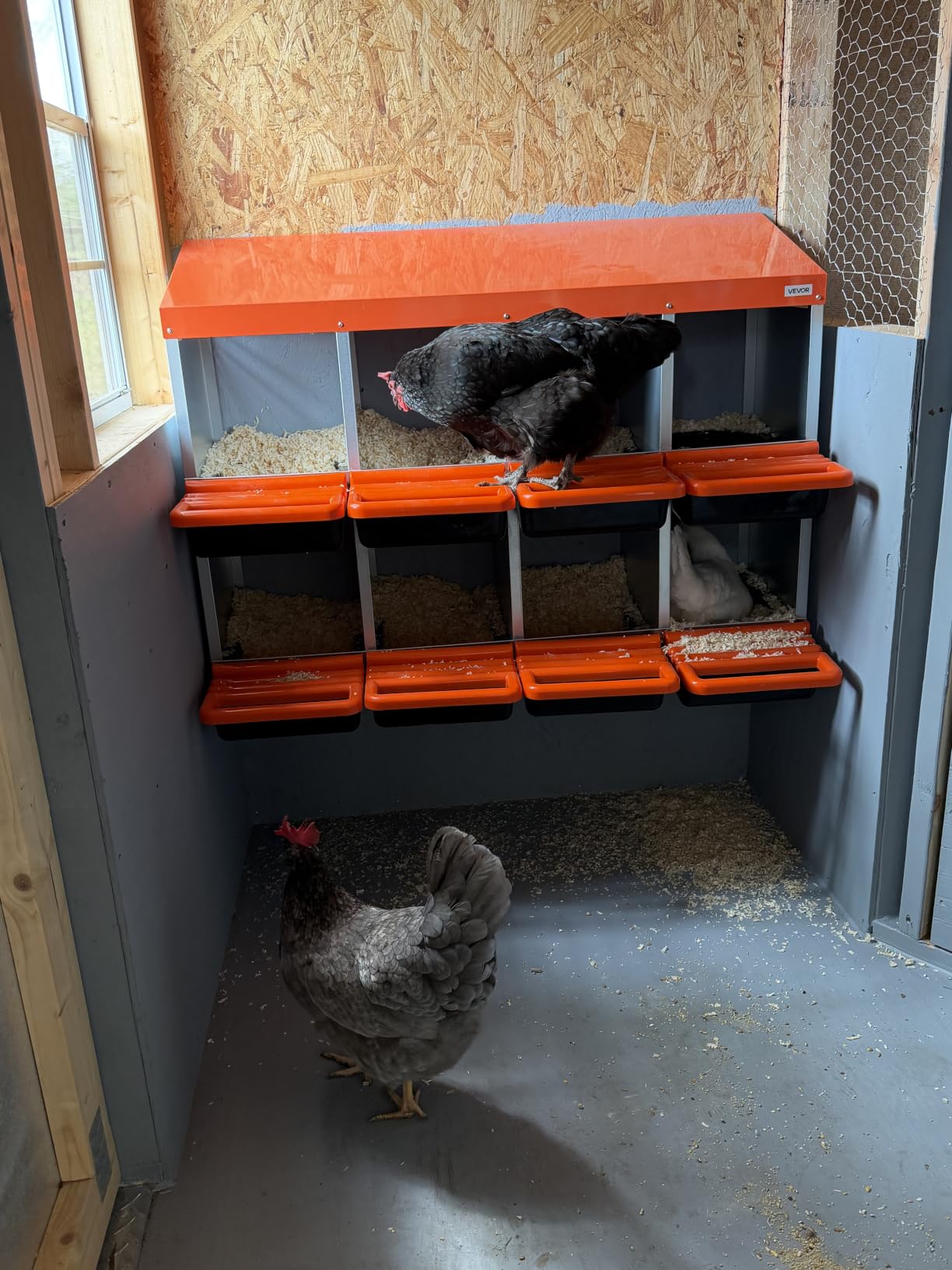 VEVOR 2 Tiers Chicken Nesting Boxes, 6 Compartments, Metal Egg Laying Boxes with Protective Collection Lids, Roll Out Nesting Box, Easy to Assemble, Ideal for Hens, Ducks, Chickens, and Other Poultry customer photo 2