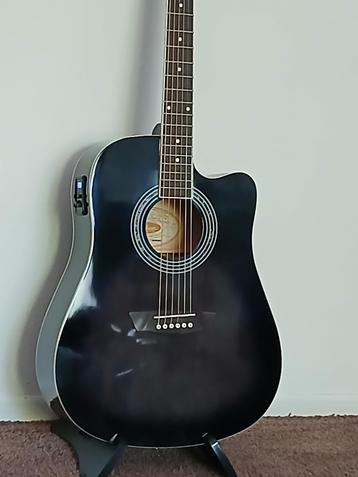 Washburn WA90CE Acoustic-Electric Guitar Kit - Black Bundle with Gig Bag, Strap, Picks, Strings, Stand, Instructional DVD and Austin Bazaar Polishing Cloth customer photo 1