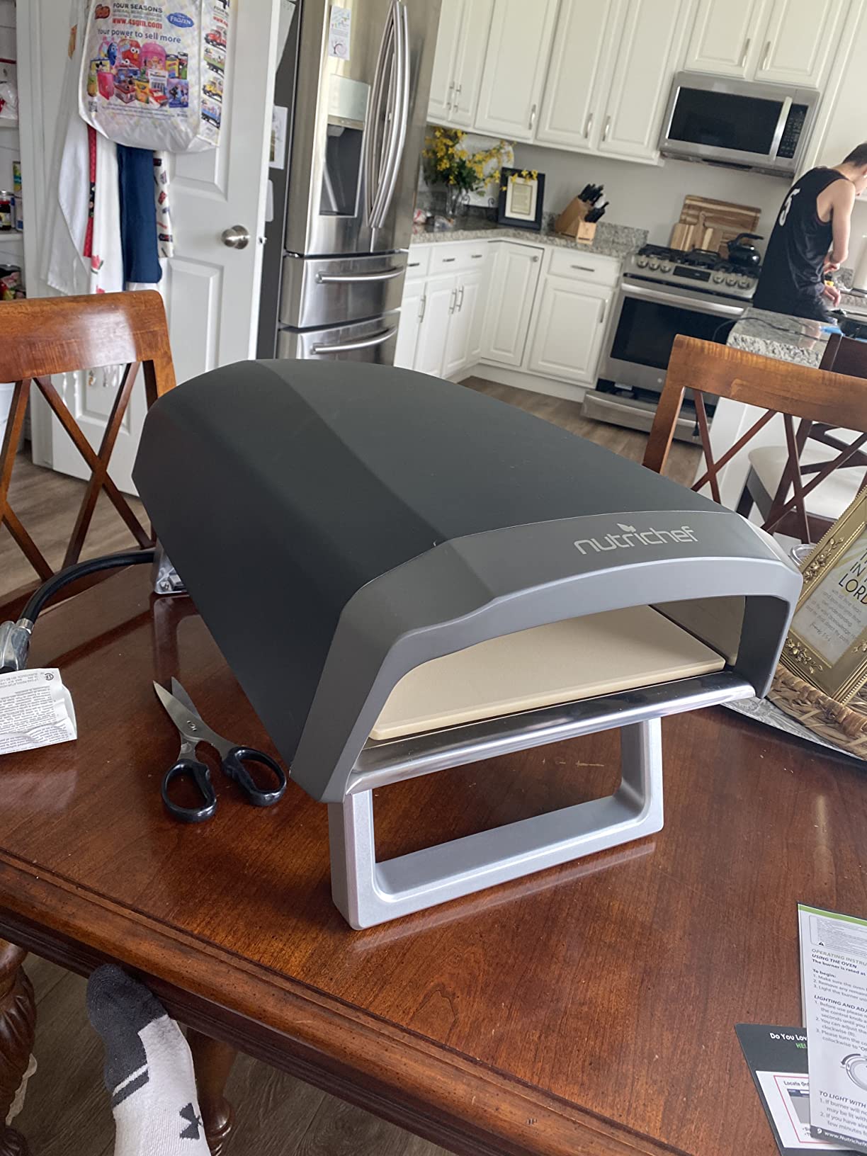 NutriChef Portable Outdoor Gas Pizza Oven - Unique Design, Easy Bake Oven with Pizza Stone, Foldable Feet, One-Touch Gas Ignition, Adjustable Heat Control, Stainless Steel, 932°F Max customer photo 2