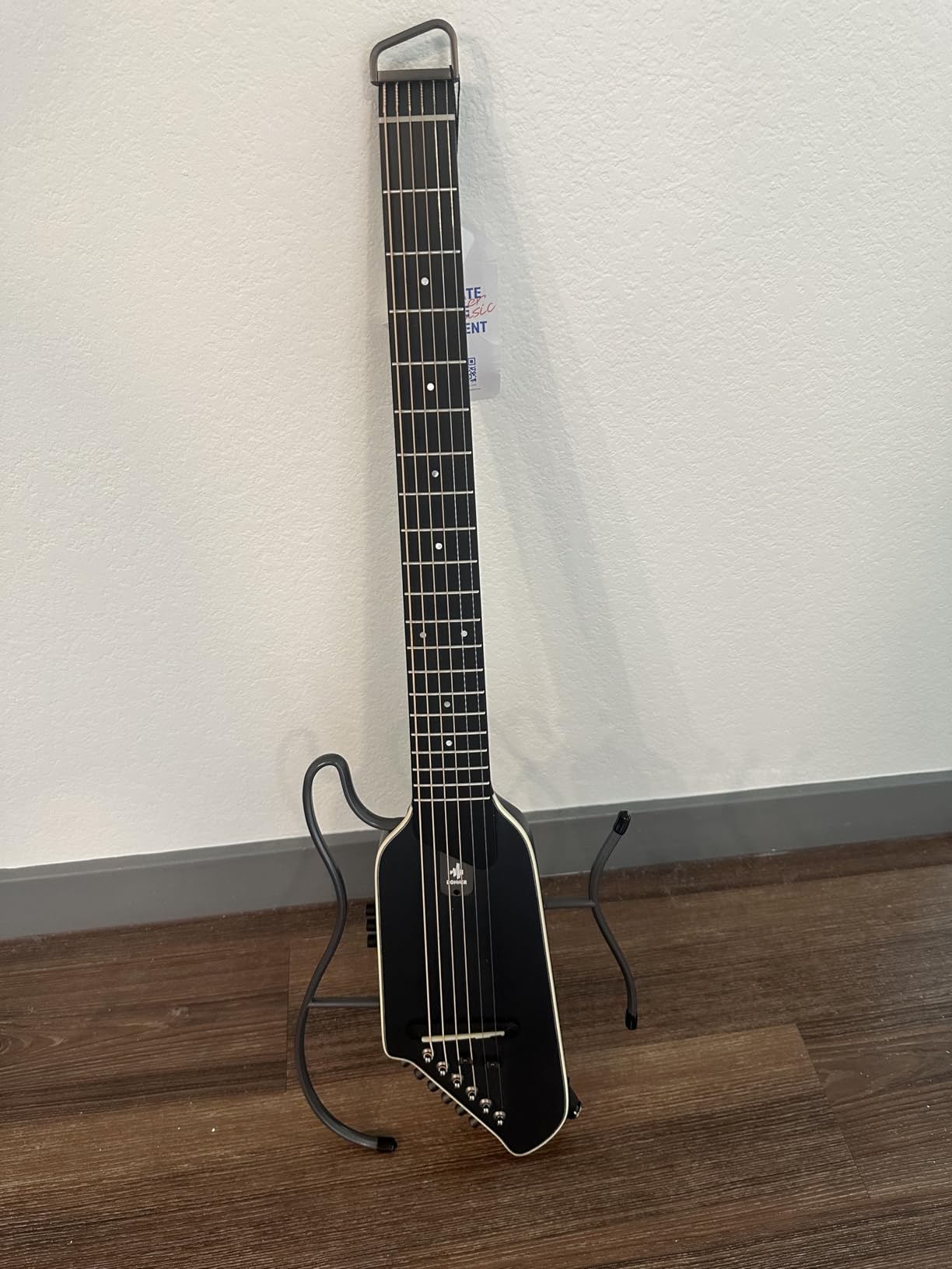 Donner HUSH I EVO2 Acoustic Electric Travel Guitar (Black) | Portable Headless Quiet Practice Guitar, Ultra-Light, Mahogany Body with Built-in Tuner, Detachable Stands & Headphone Jack customer photo 1