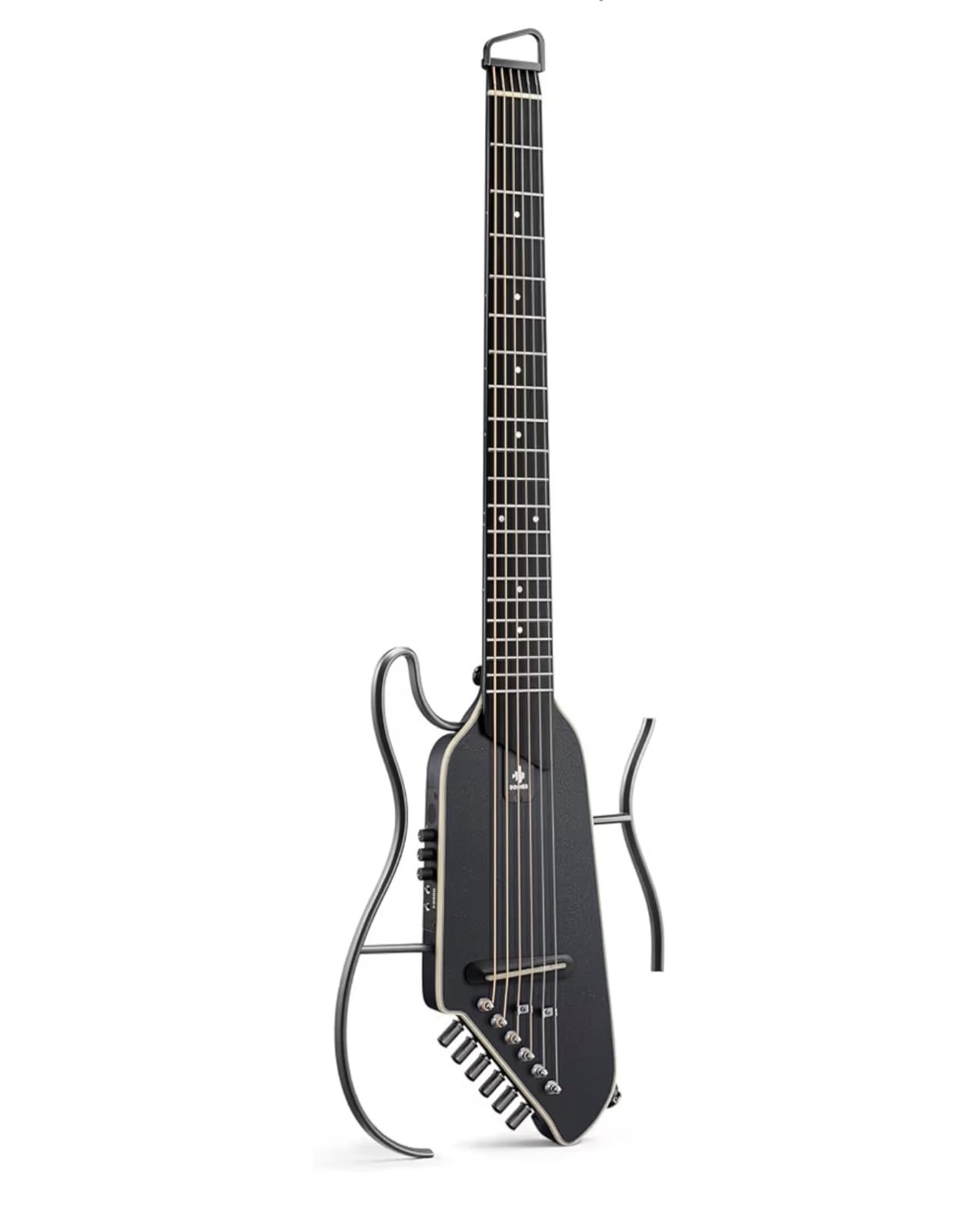 Donner HUSH I EVO2 Acoustic Electric Travel Guitar (Black) | Portable Headless Quiet Practice Guitar, Ultra-Light, Mahogany Body with Built-in Tuner, Detachable Stands & Headphone Jack customer photo 2