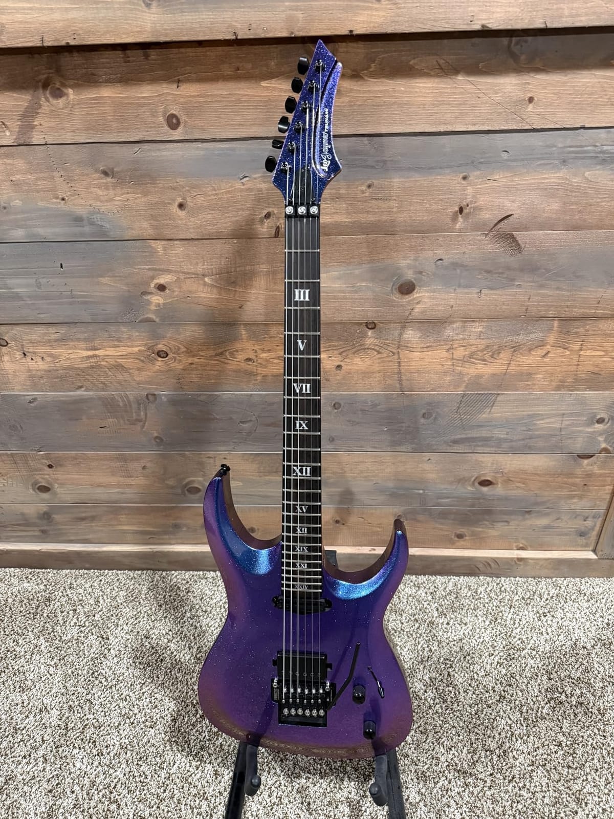 Leo Jaymz Tsunami Electric Guitar Mahogany Body & Roasted Maple Neck, HH Pickups with Rail, Double-Locking Tremolo, 24 Frets (Matte Silver) customer photo 1