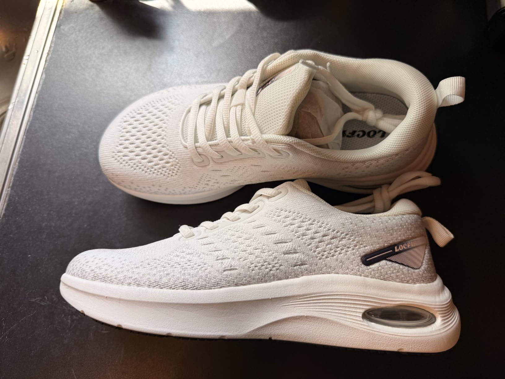 Womens Wide Toe Box Walking Shoes with Cushioned Arch Support Lace-Up Running Sneakers customer photo 1