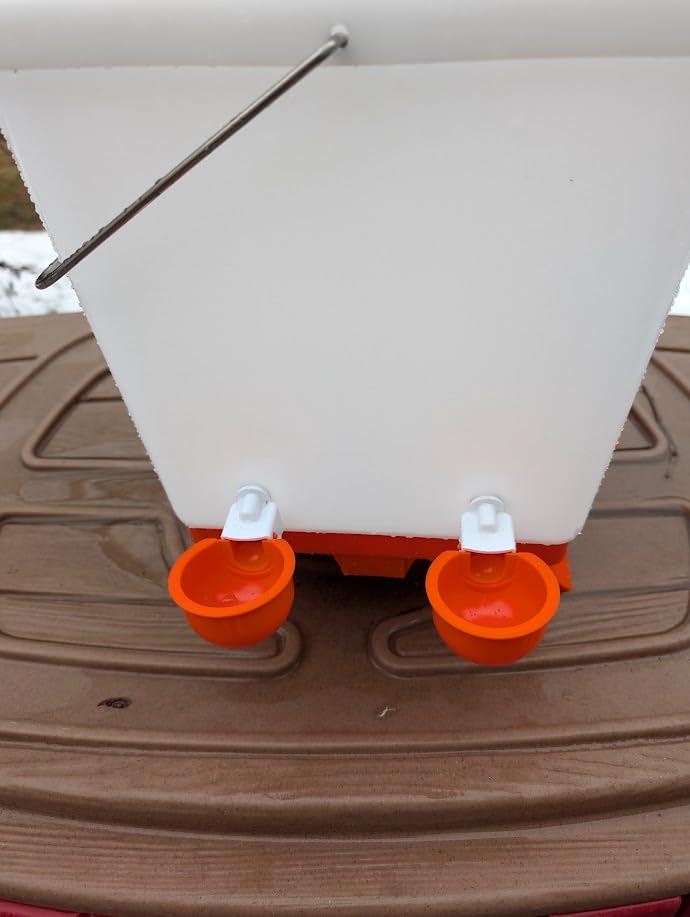 Eggluuz 5 Gallons Chicken Waterer Bucket with Chicken Water Cups, Adjustable Legs and Anti-Roost Cone customer photo 1