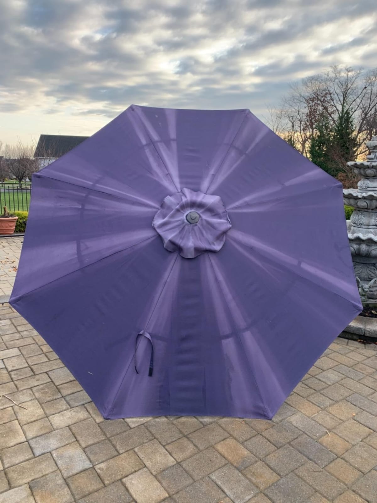 Rectangular Patio Umbrella, 6.5 x 10 ft Rectangle Table Umbrellas w/Heavy Duty Ribs, Effortless Crank and Push Button Tilt, Wind Resistant Sun Umbrella for Outdoor Patio, Navy Blue customer photo 2