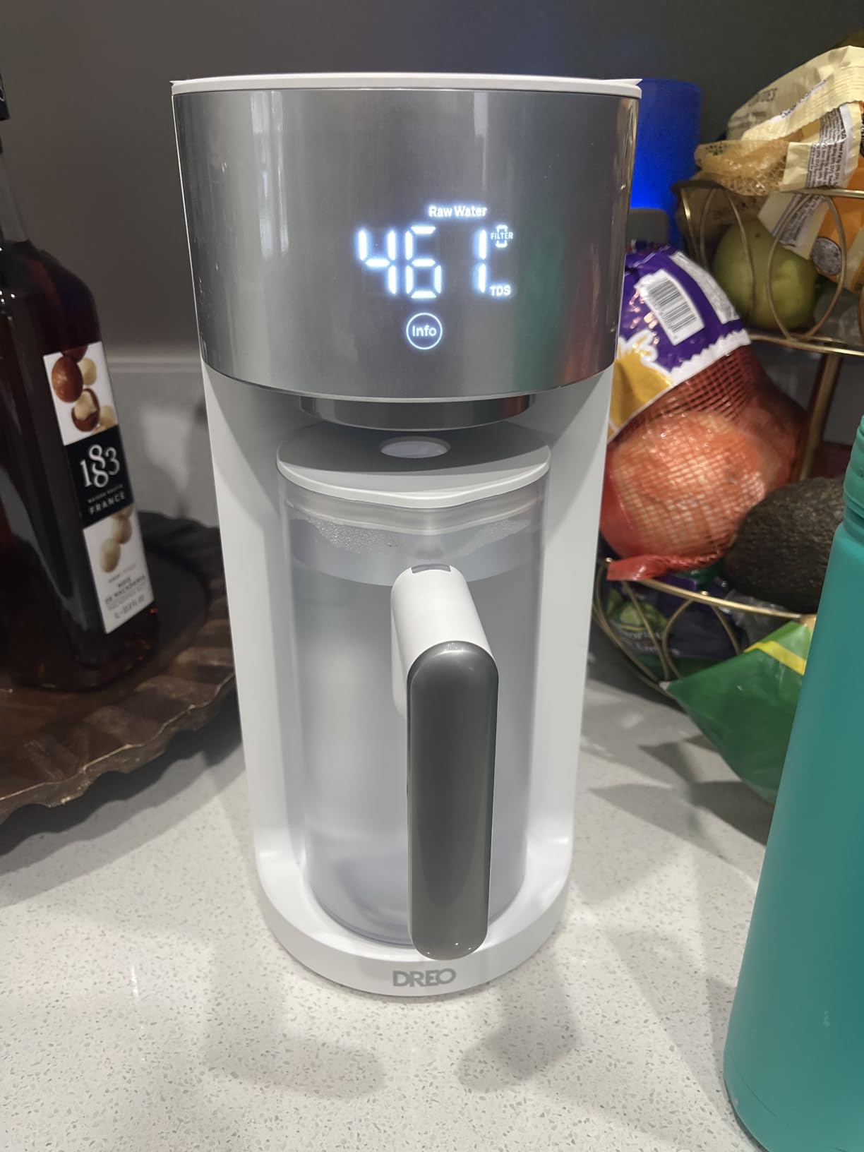 DREO Reverse Osmosis Water Filter Countertop, RO Filtration System, 3:1 Pure to Drain, TDS & Filter Life & 2 Autofill Pitchers, Install-Free, Self-Cleaning Water Purifier, RO Water Filter customer photo 2