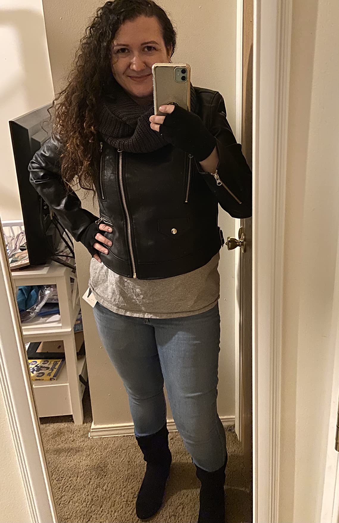 Design by Olivia Women's Long Sleeve Zipper Closure Moto Biker Faux Leather Jacket customer photo 1