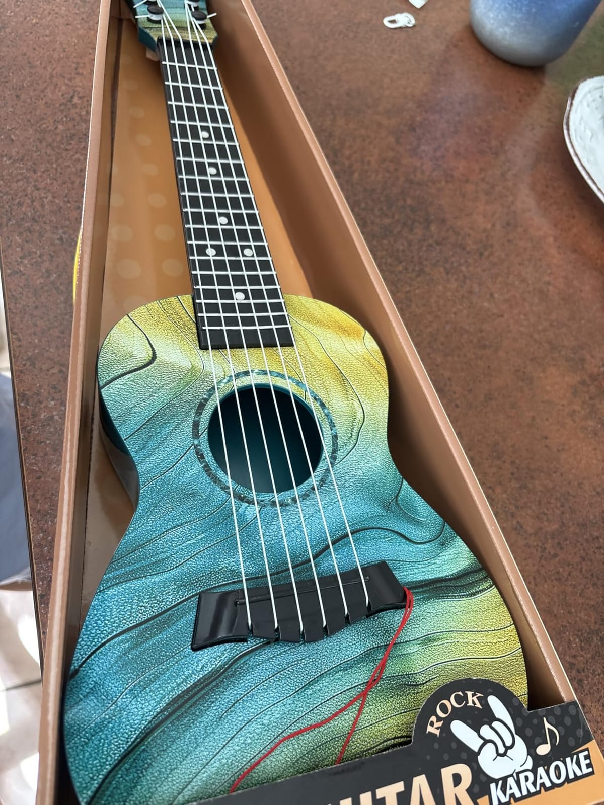 Kids Guitar Ukulele for 3-5, 21 Inch 6 String, Starry Blue, Sturdy ABS Body, Beginner Musical Instrument customer photo 1