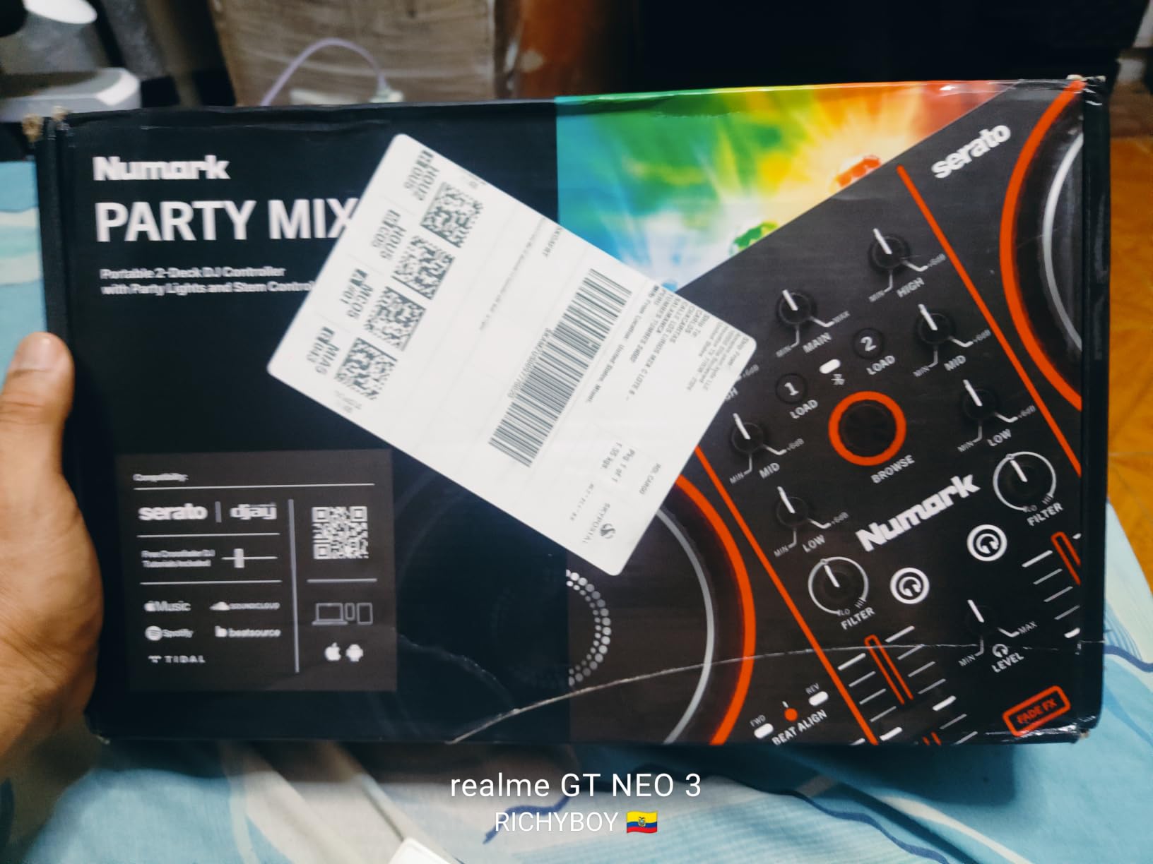 Numark Party Mix III Bluetooth DJ Controller with Built-in Lights | Beat Assist, Smart Fader, 16 Pads, 2 Deck DJ Mixer, Stems Control, USB-C, Serato DJ Lite and Algoriddim djay Included customer photo 1
