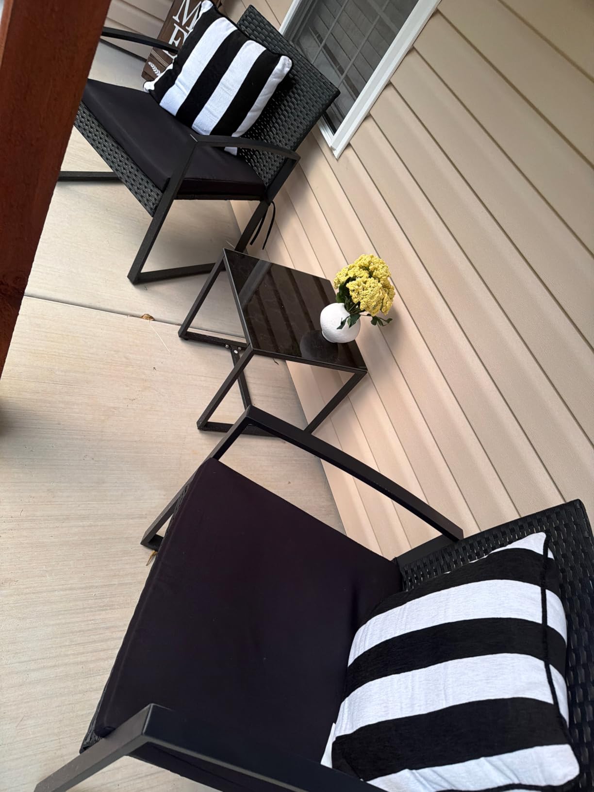 Murago Outdoor 3-Piece Wicker Bistro Set, Patio Conversation Set customer photo 2