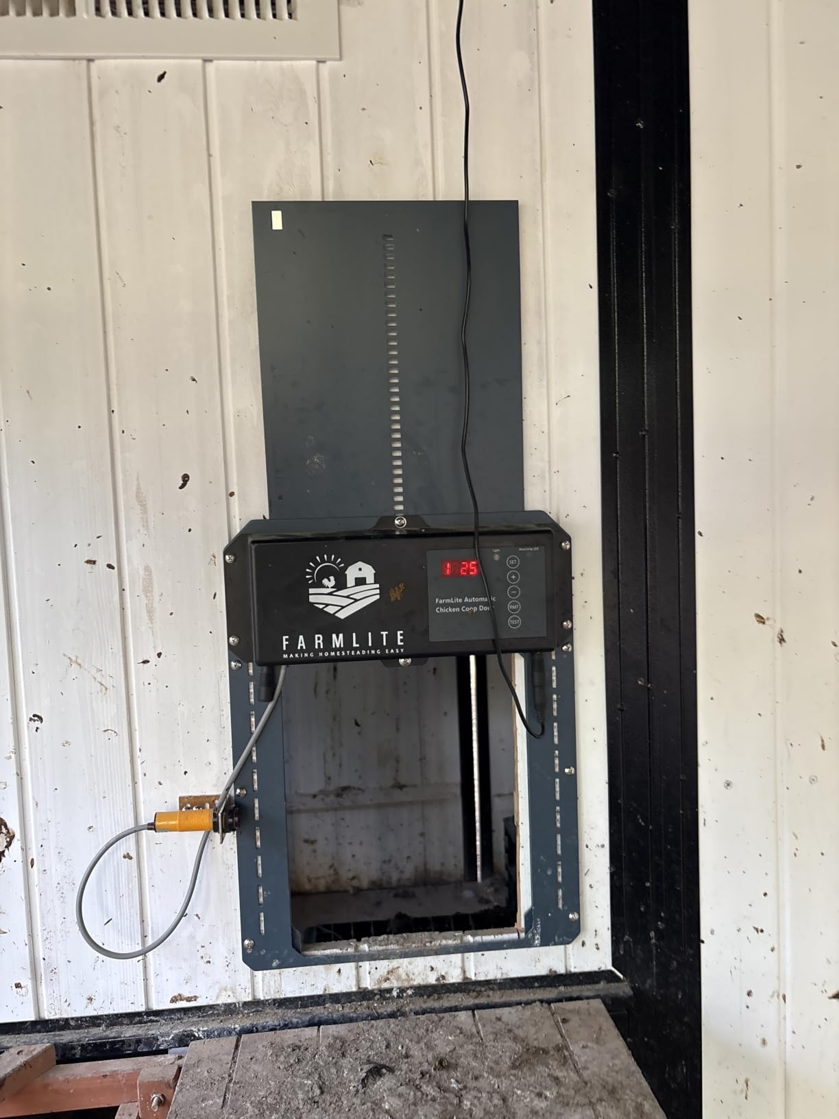 FarmLite Automatic Chicken Coop Door Opener | Non-Battery Powered Automatic Chicken Door | Automatic Coop Door with Timer and Light Sensor | USA Brand customer photo 2