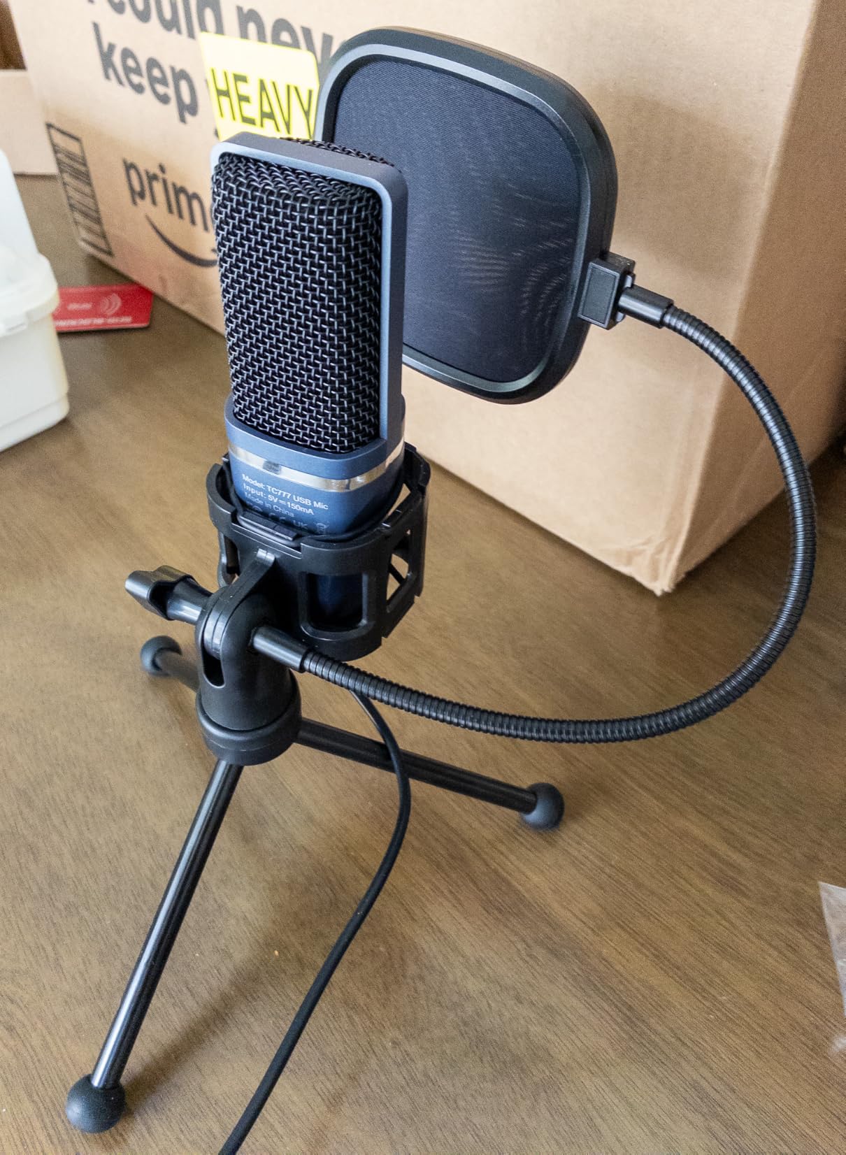 TONOR Studio Recording Microphone with Isolation Shield Set, Acoustic Foam Shield Bundle with Pop Filter & Tripod Stand & Earphone for PC, Laptop, Smartphone, Condenser PC Mic for Podcast, Home Studio customer photo 2