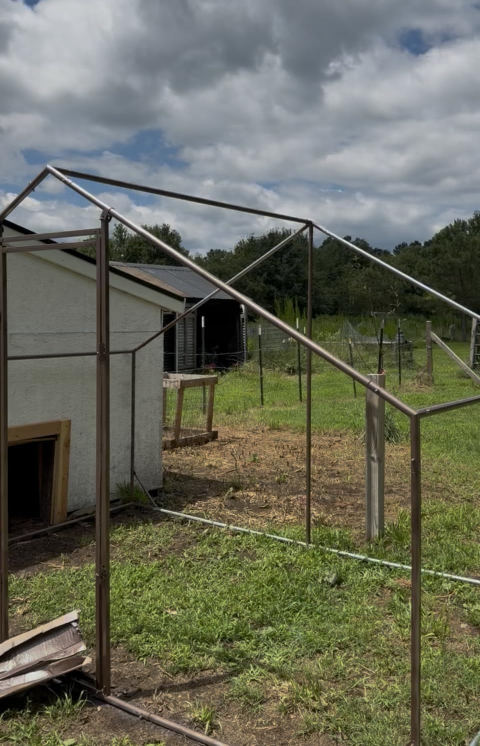 Large Walk-in Chicken Coop with Chicken Run, Galvanized Poultry Enclosure with Waterproof Anti-UV Cover and Security Lock, Ideal for Rabbit, Duck, Backyard and Farm Yard, 19.7'x 9.8'x 6.6' customer photo 2