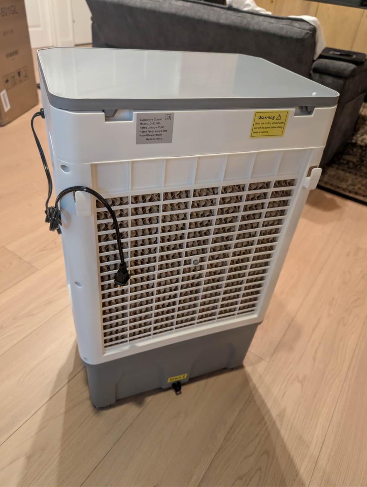 VCJ 1800CFM Evaporative Air Cooler, 5.6 Gal 3 IN 1 Windowless Portable Swamp Cooler Air Conditioner,120° Oscillation, 3 Speeds, 12H Timer, 4 Ice Packs, Air Cooling Fan for Bedroom Room Office Garage customer photo 2