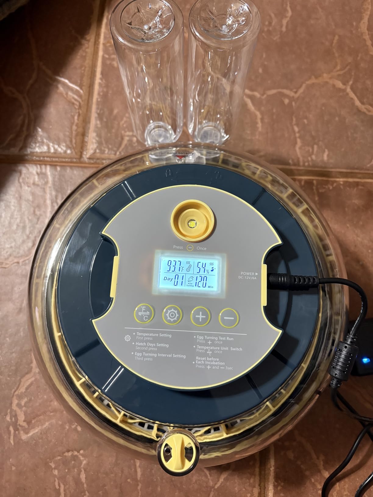 Incubators for Hatching Eggs, 56 Eggs Incubator with Egg Candler, Auto Egg Turner, Temp & Humidity Control, Hatch Day,360° Viewing for Chicken,Duck,Quail Eggs,Ideal for Farm,School and Lab,Blue&Yellow customer photo 2