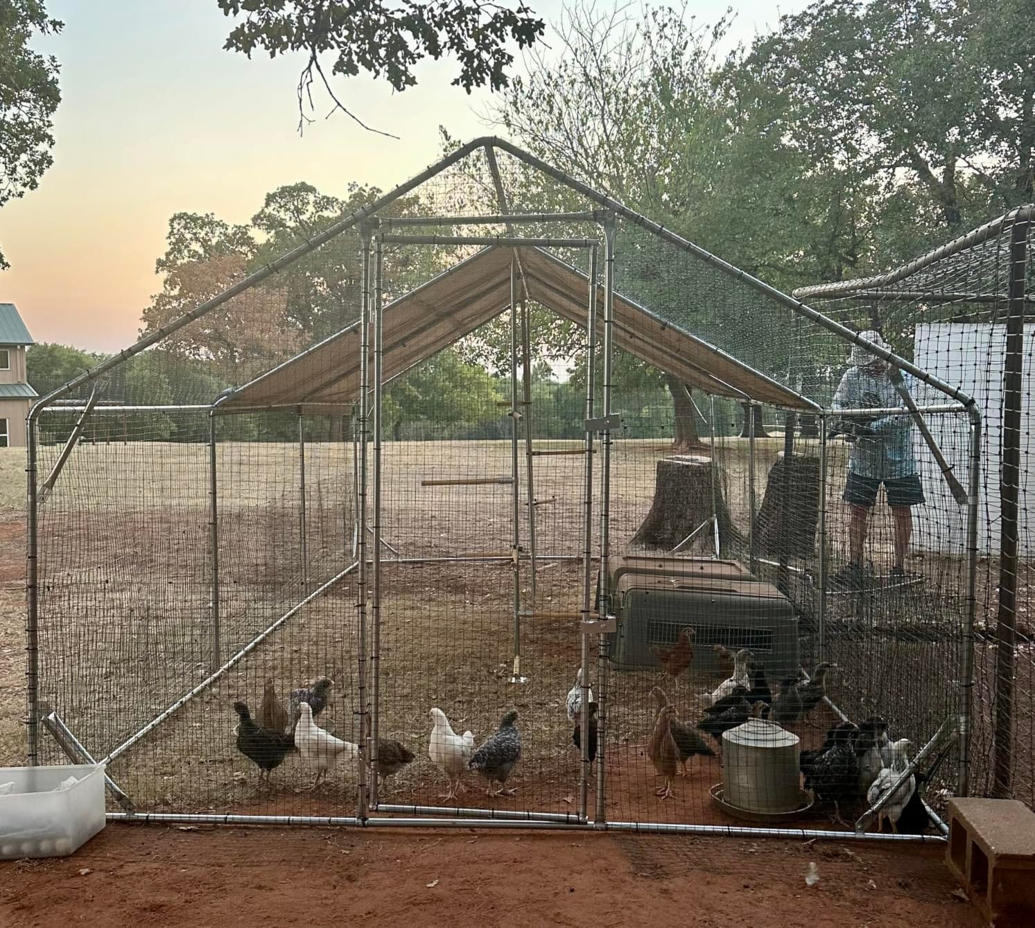 Quictent 24x9x6.6ft Large Metal Chicken Coop Run with Hardware Cloth customer photo 2