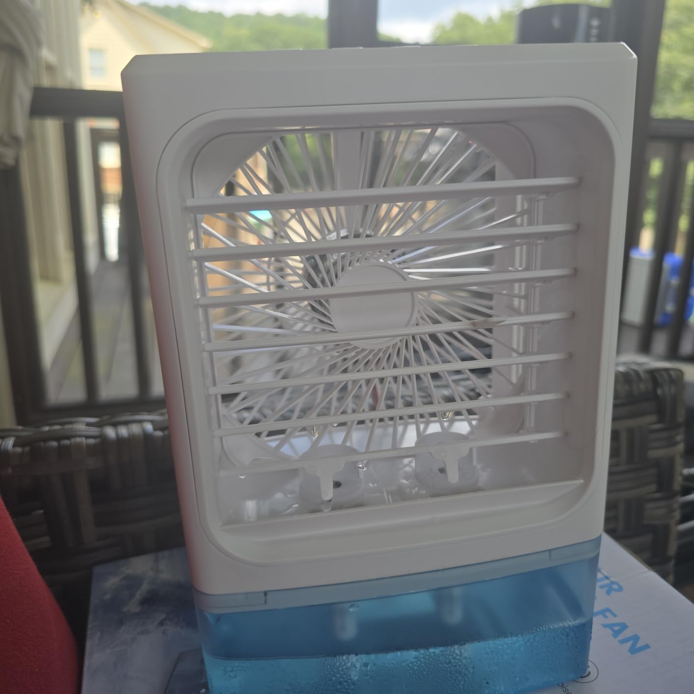 Portable Air Conditioners，Upgraded Portable AC Small Air Conditioner Personal Air Cooler Mini Evaporative Cooler 3 Wind Speed Portable Small AC with 7 Night Light for Room Home Bedroom Office customer photo 2