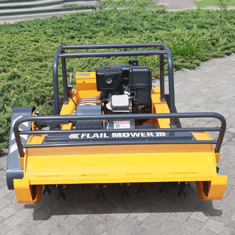 459cc Remote Control Flail Mower - Hybrid Commercial Crawler for Steep 55° Slopes,High-Power Mulching Brush, Zero Turn Lawn Mower | Ideal for Tall Shrubs (Red, Mowing+Optional Snow Plow) customer photo 1