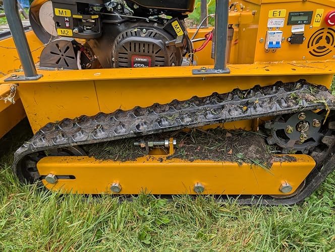 459cc Remote Control Flail Mower - Hybrid Commercial Crawler for Steep 55° Slopes,High-Power Mulching Brush, Zero Turn Lawn Mower | Ideal for Tall Shrubs (Red, Mowing+Optional Snow Plow) customer photo 2