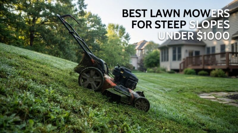 best lawn mowers for steep slopes under $1000
