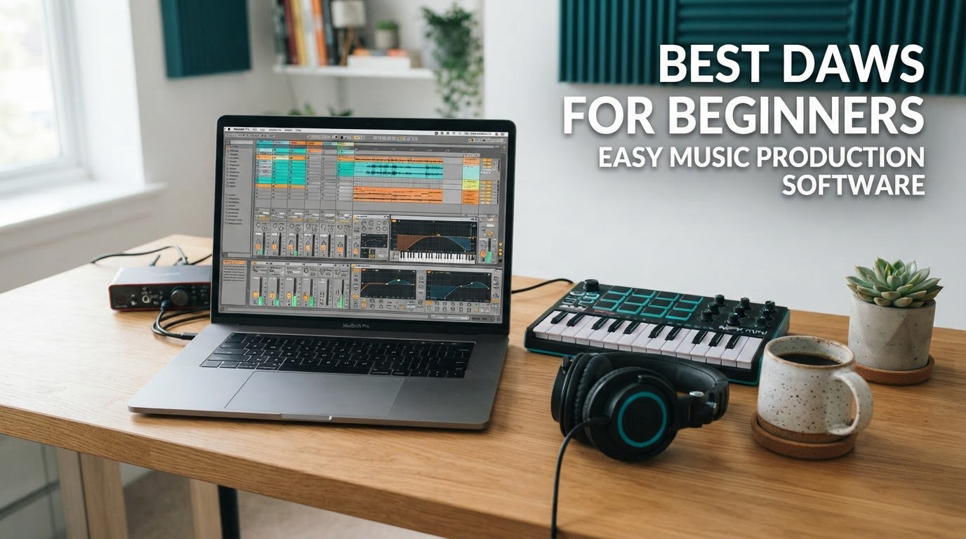 best daws for beginners easy music production software