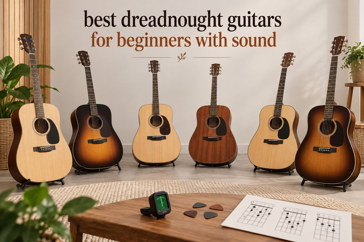 best dreadnought guitars for beginners with sound