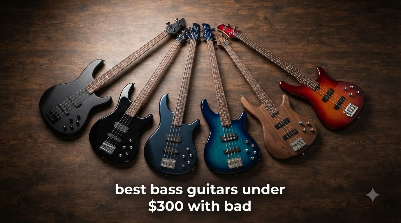 best bass guitars under $300 with bad