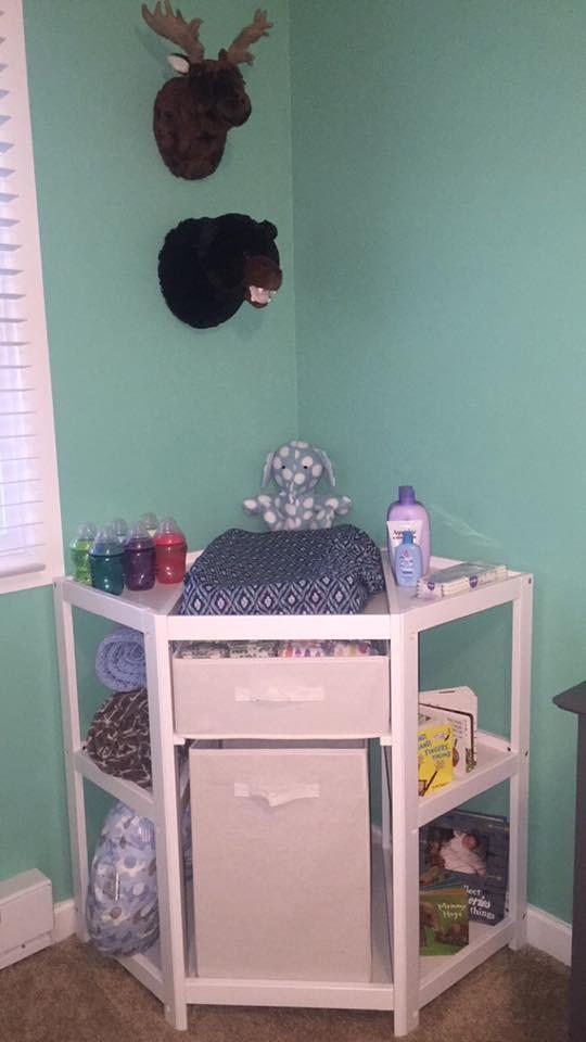 Badger Basket Corner Baby Changing Table - Space-Saving Diaper Changing Station for Nursery with Storage Bin, Changing Pad and Safety Belt - Organizer for Newborn and Infant Essentials - Espresso customer photo 2