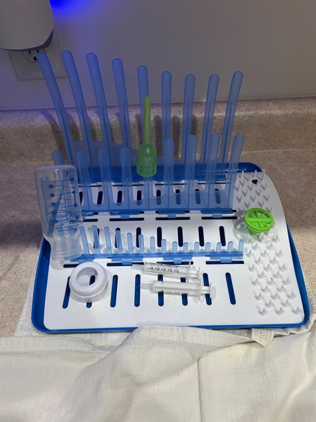 Dr. Brown's Folding Baby Bottle Drying Rack, Blue/White customer photo 2