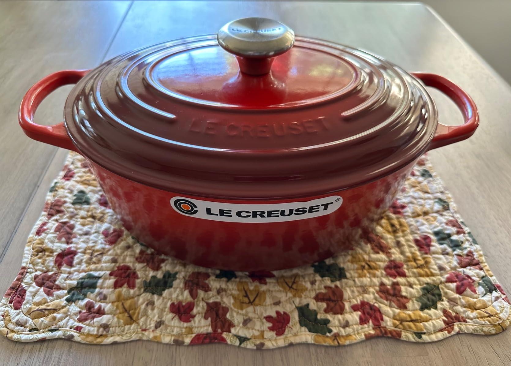 Le Creuset Enameled Cast Iron Oval Dutch Oven, 15.5 qt., Cerise customer photo 2