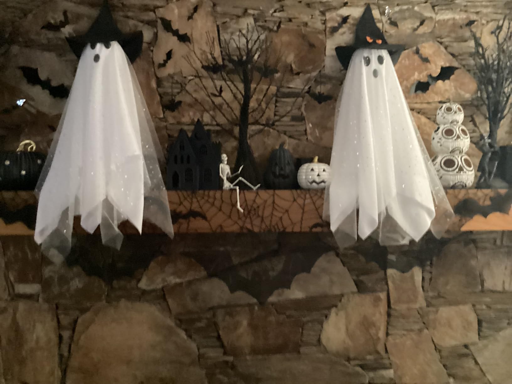 AerWo Halloween Decoration Black Lace Spiderweb Fireplace Mantle Scarf Cover Festive Party Supplies 45 X 243cm 18 x 96 inch customer photo 1
